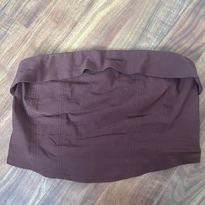 NWOT Brown Tube Top With Zipper back